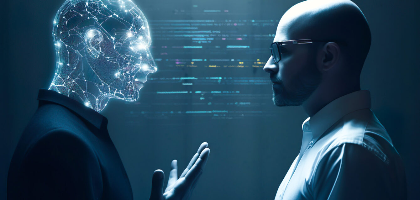 Machine learning reaction and ai artificial intelligence.Chat b